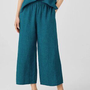 NWT Eileen Fisher HUDSN Washed Organic Linen Délavé Wide Leg Pants